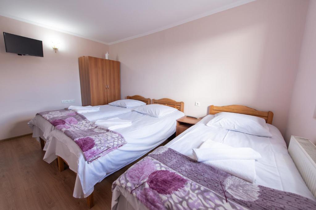 Postel nebo postele na pokoji v ubytování Hotel Zemo Aragvi