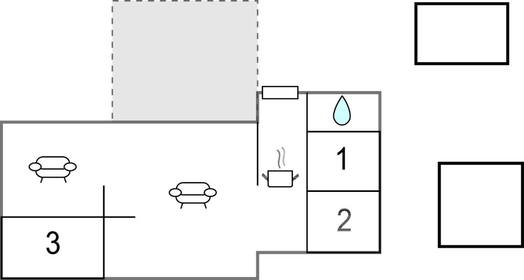 an illustration of a block diagram of a bathroom at Beautiful Home In Jgerspris With Kitchen in Jægerspris