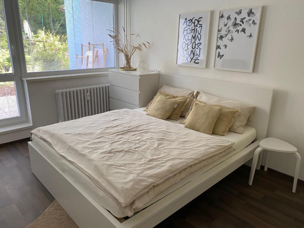 Postel nebo postele na pokoji v ubytování Apartmán Luhačovice II.