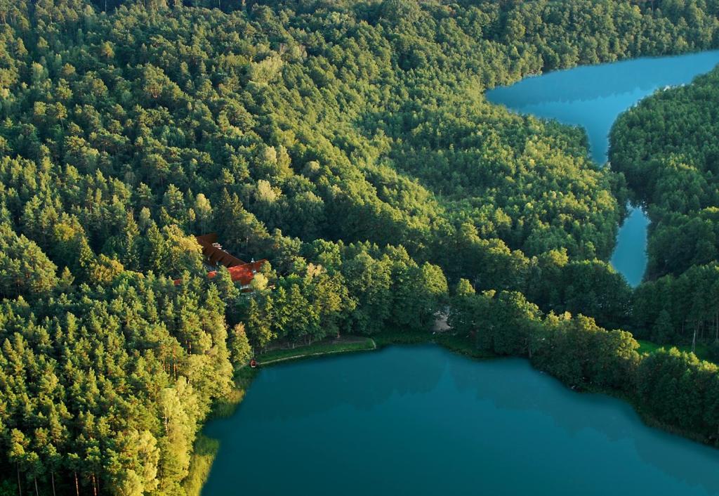 チュチャンカにあるRezydencja Smolarniaの二つの湖のある森の空中