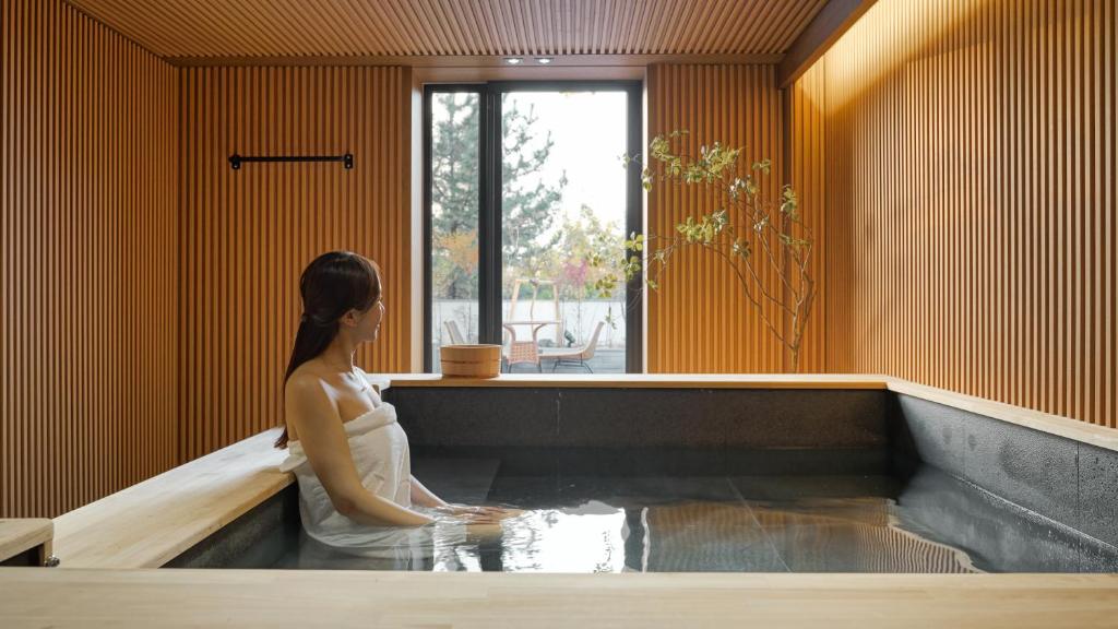 Posezení v ubytování Mandeok Denbasta Ryokan