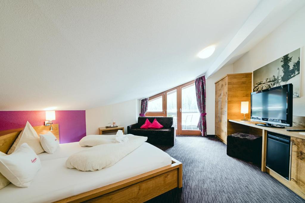 Televízia a/alebo spoločenská miestnosť v ubytovaní Hotel Gabriela