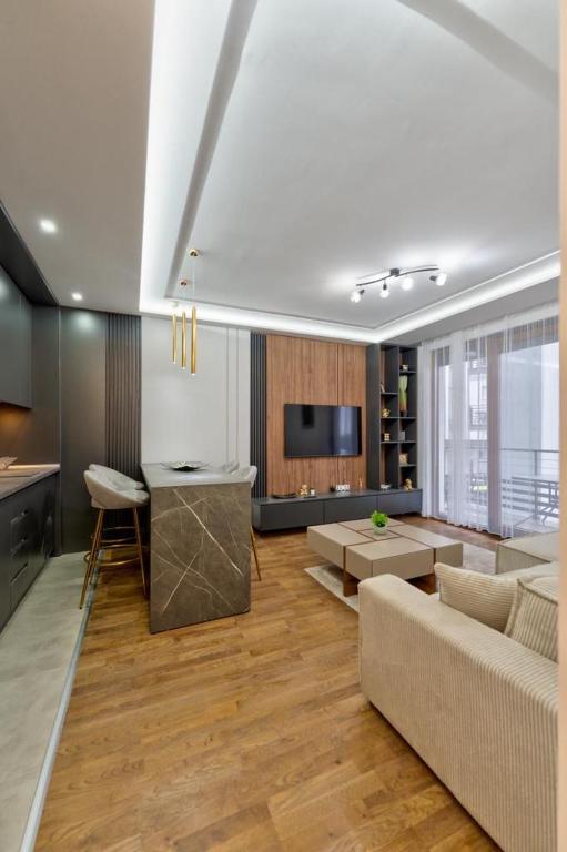 TV a/nebo společenská místnost v ubytování Mans lux 8 Apartman