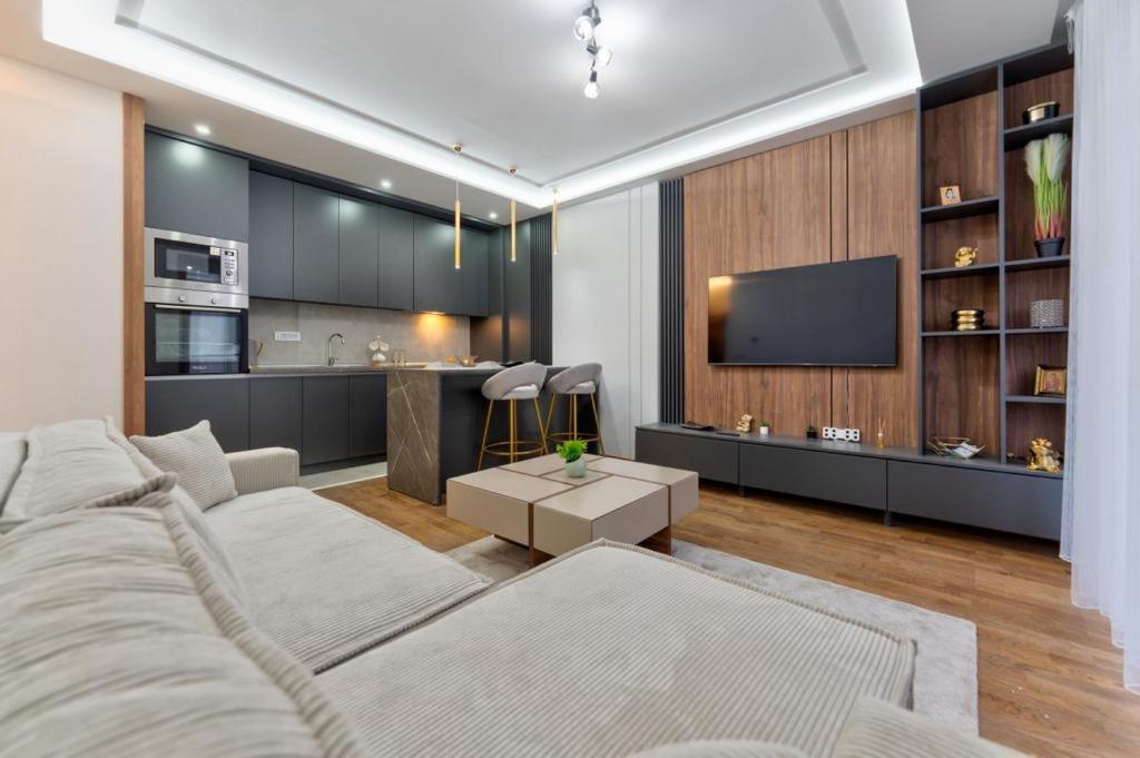 TV a/nebo společenská místnost v ubytování Mans lux 8 Apartman