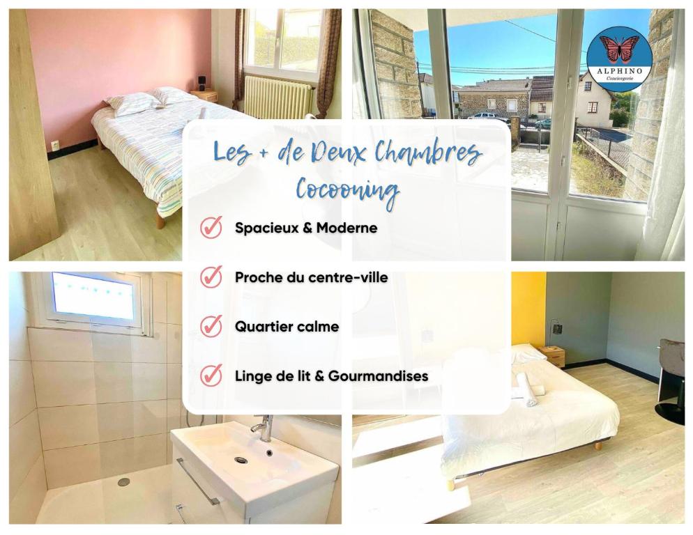 Et badeværelse på Deux Chambres cocooning tout confort "PAS DE CUISINE"