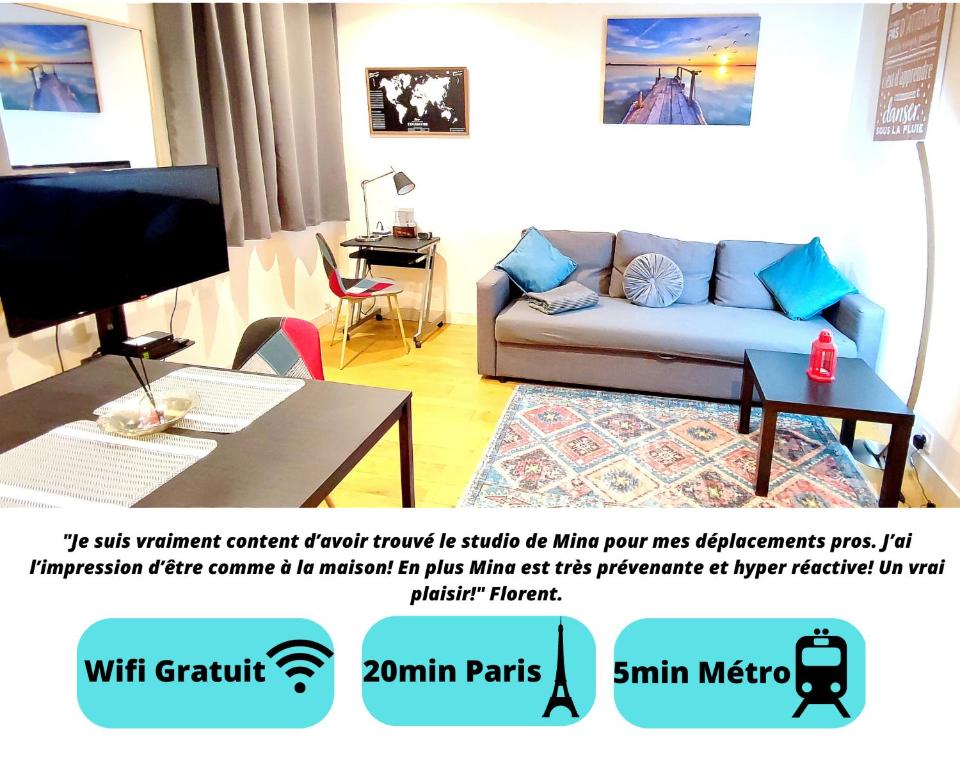 Studio Tout Confort à 5min à pied du métro pour Paris - Housity