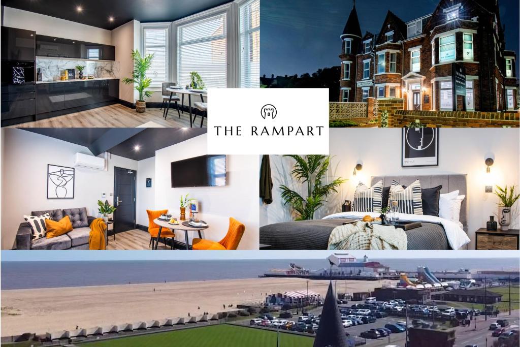 a collage of photos of a mansion at The Rampart in Great Yarmouth
