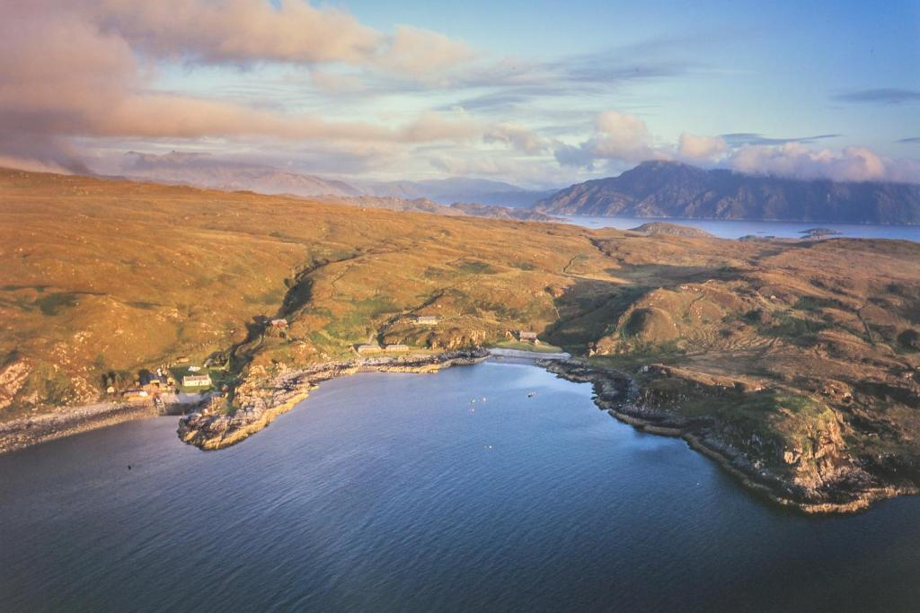 an aerial view of a large body of water at Doune Bay Lodge 