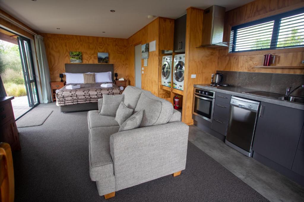 Kuchyň nebo kuchyňský kout v ubytování Musterers Accommodation Fairlie