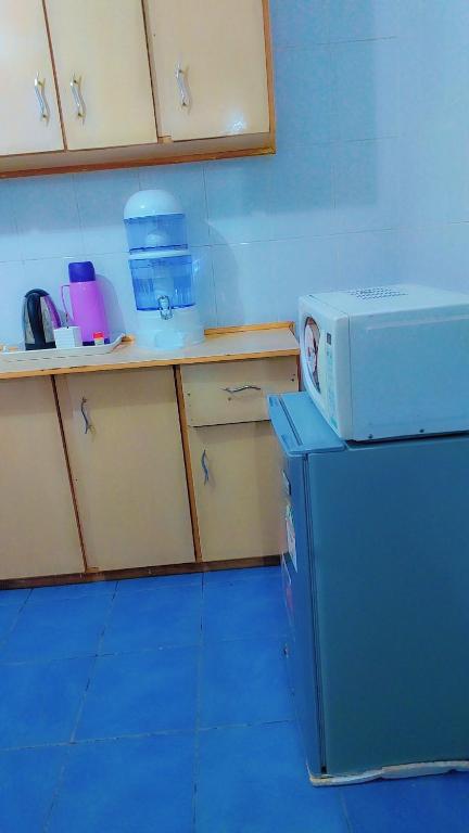 a kitchen with a refrigerator and a microwave at Nabbynates bnbs in Eldoret