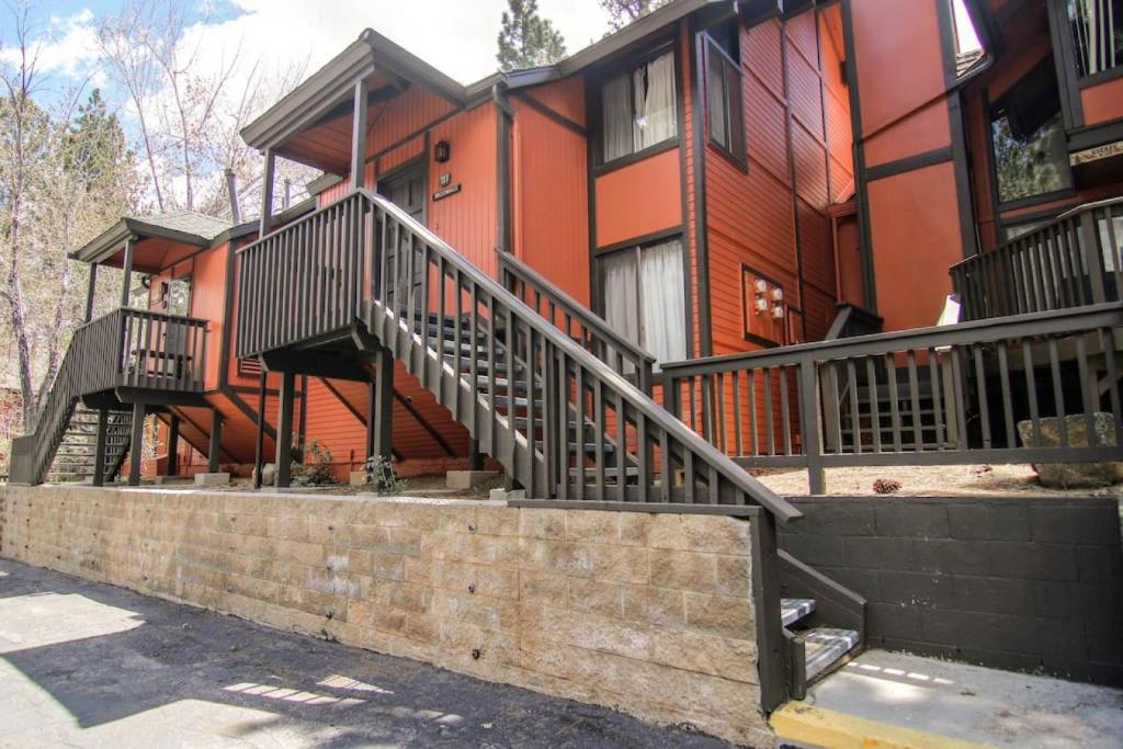 a house with stairs leading up to it at Broomall at Snow Summit Ski Resort in Big Bear Lake