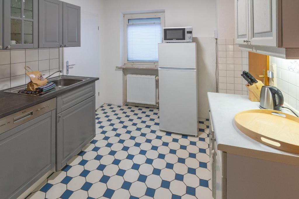 Kuchyň nebo kuchyňský kout v ubytování Ferienhaus Heimatdock