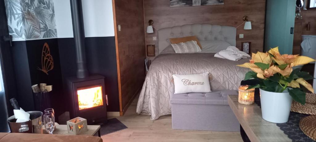 Postel nebo postele na pokoji v ubytování Côté Cosy