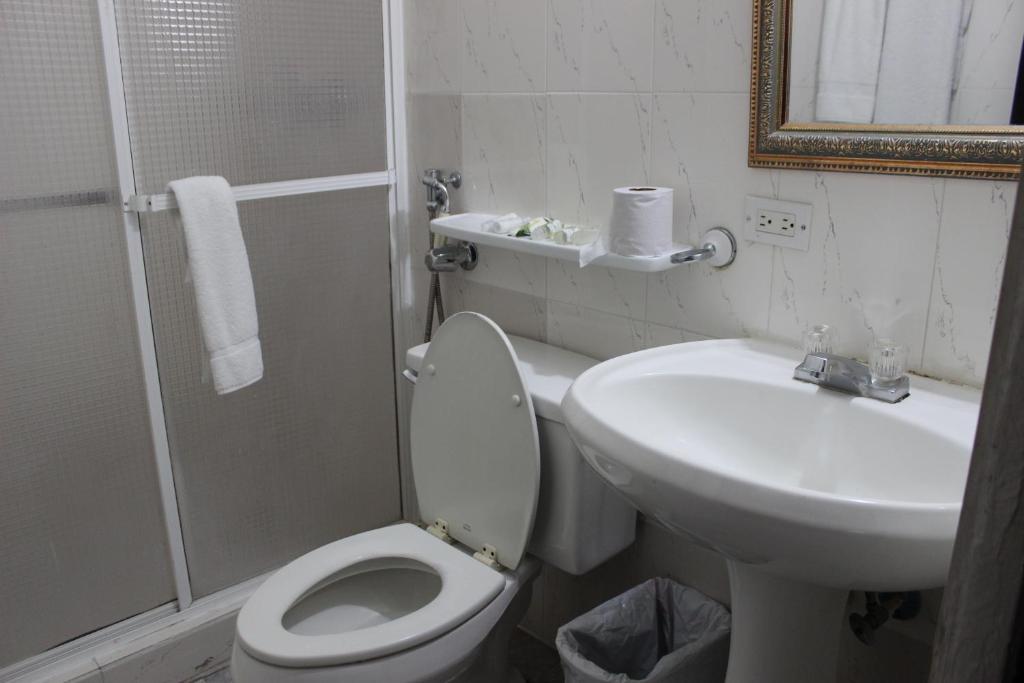 Koupelna v ubytování Hotel Parador