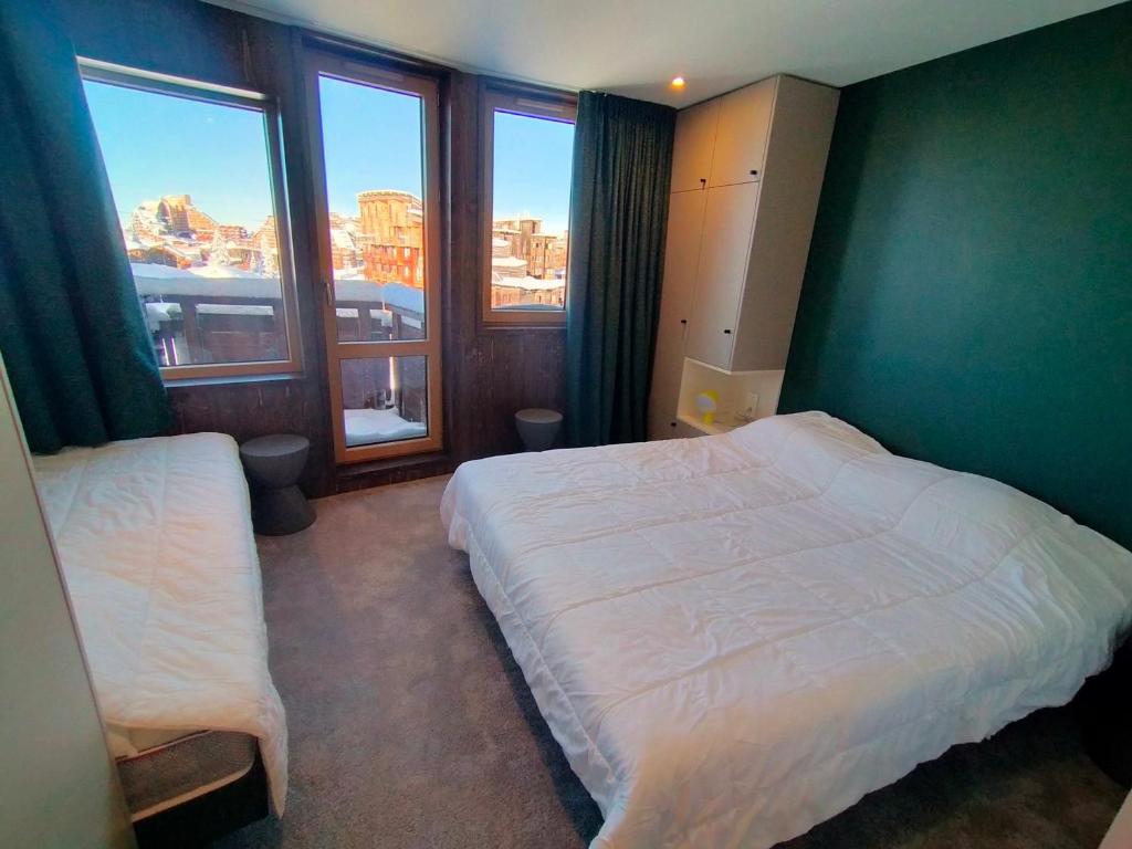 Llit o llits en una habitaci&oacute; de Appartement Avoriaz, 3 pi&egrave;ces, 6 personnes - FR-1-633-45