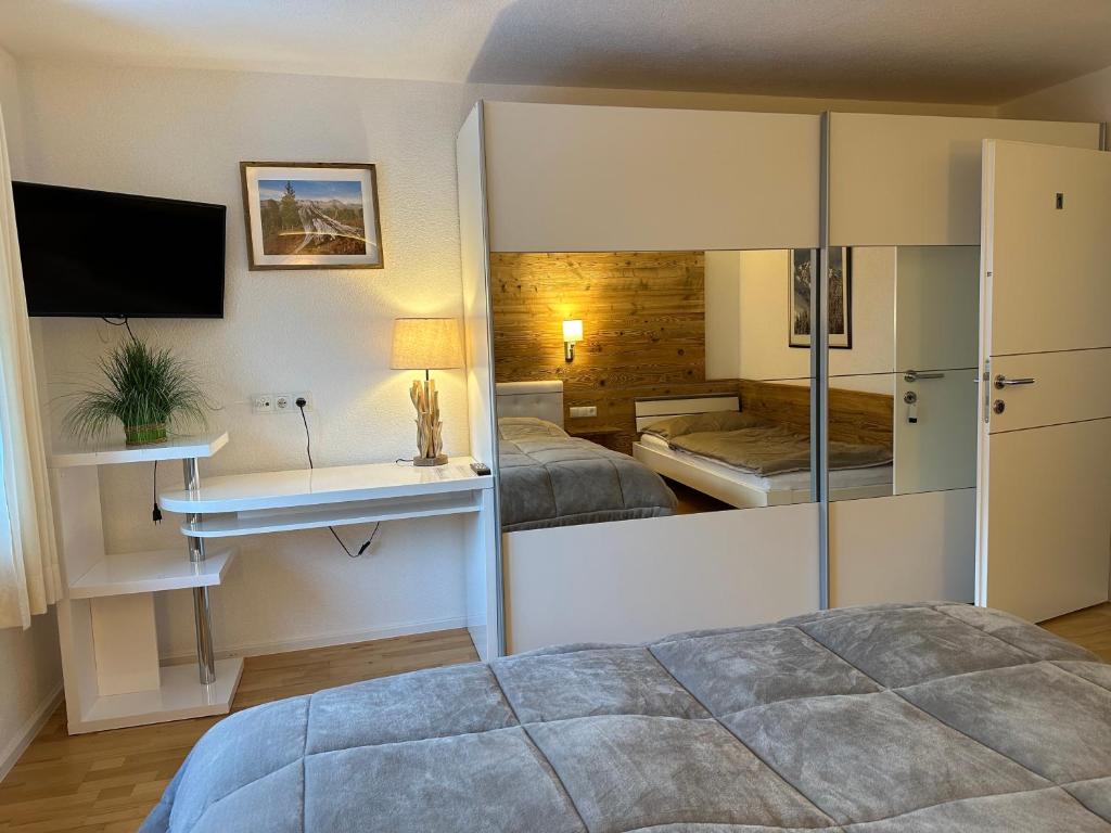 Postel nebo postele na pokoji v ubytování Ferienhaus Freizeit