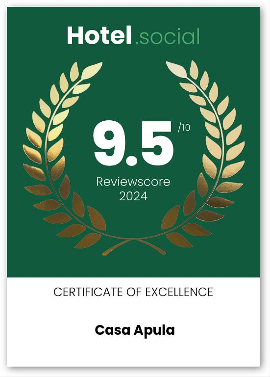 Certifikát, hodnocení, plakát nebo jiný dokument vystavený v ubytování Casa Apula