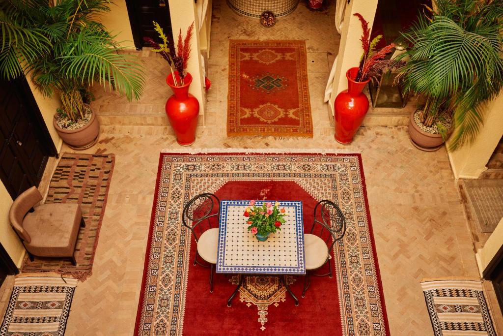 Posezení v ubytování Riad Dar La Rose
