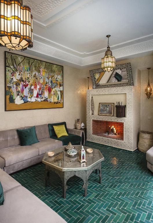 Posezení v ubytování Riad Atrium & Spa