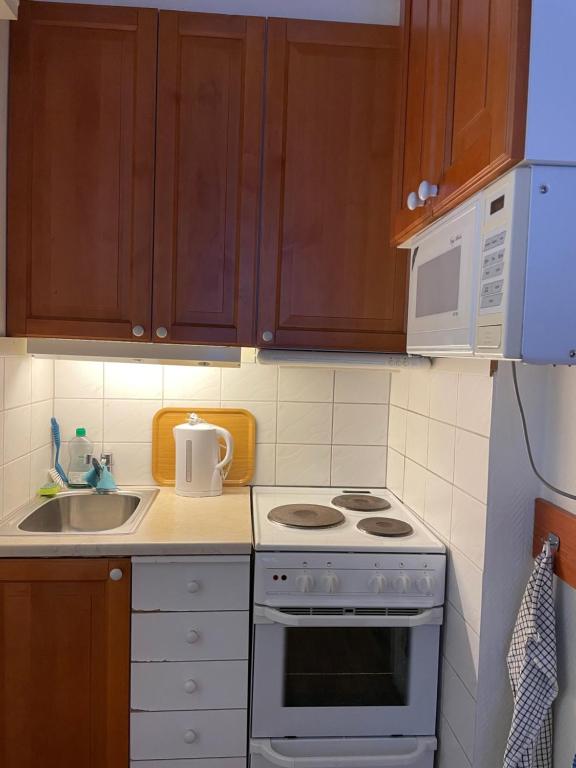 Kuchyň nebo kuchyňský kout v ubytování Lilla Hotellet