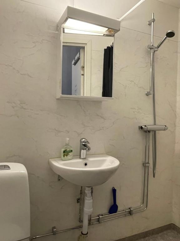 Koupelna v ubytování Lilla Hotellet