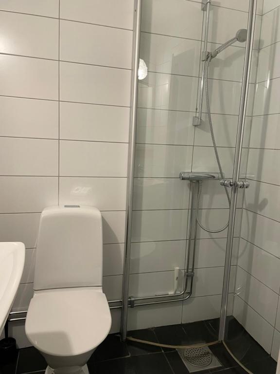 Koupelna v ubytování Lilla Hotellet