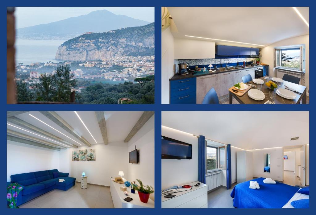 un collage de photos d'une chambre avec vue dans l'établissement Holidays Homes The dream, à Sant'Agnello