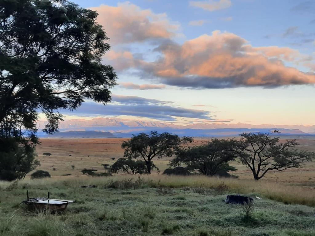 a field with a table in the middle of a field at Lynthorn Farm Cottage in Frere