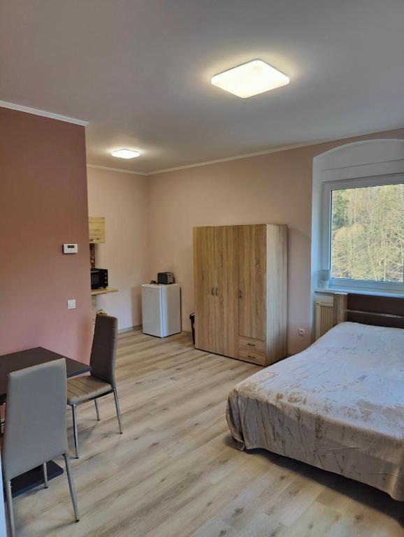 Postel nebo postele na pokoji v ubytování Villa Pirken Hammer