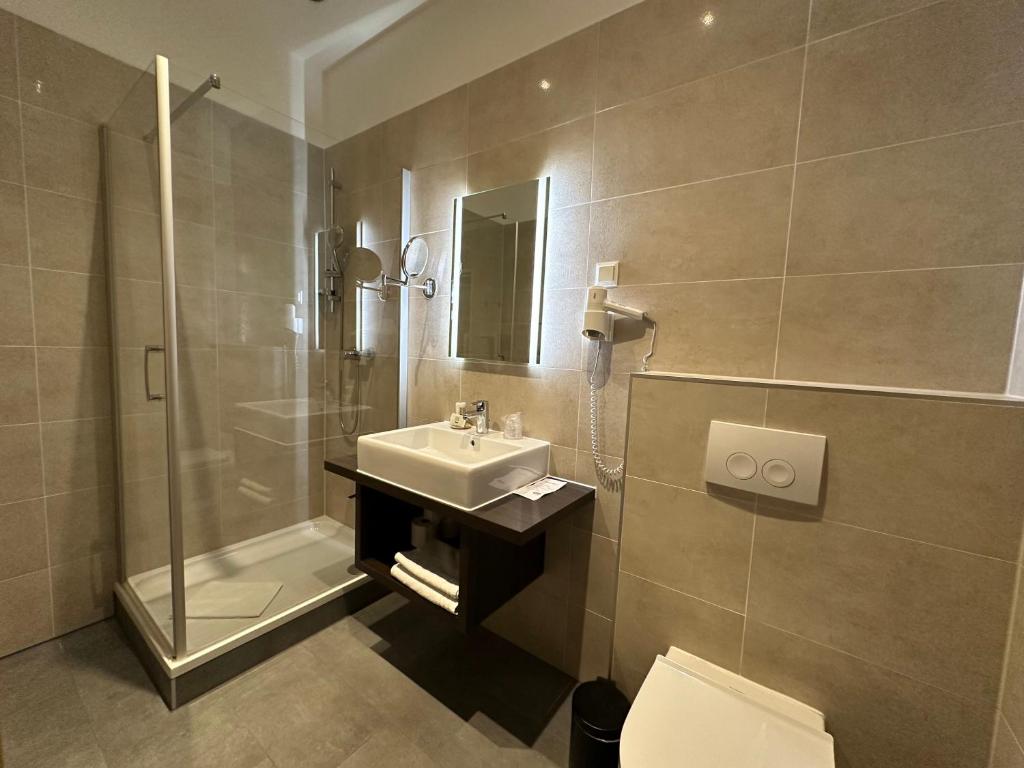 Koupelna v ubytování Hotel Brauhof Wien