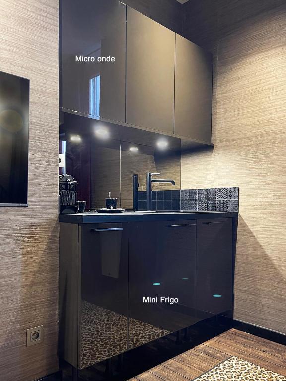 Kuchyň nebo kuchyňský kout v ubytování Les Alcoves - Studios design
