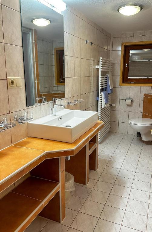 Koupelna v ubytování Alte Schmiede