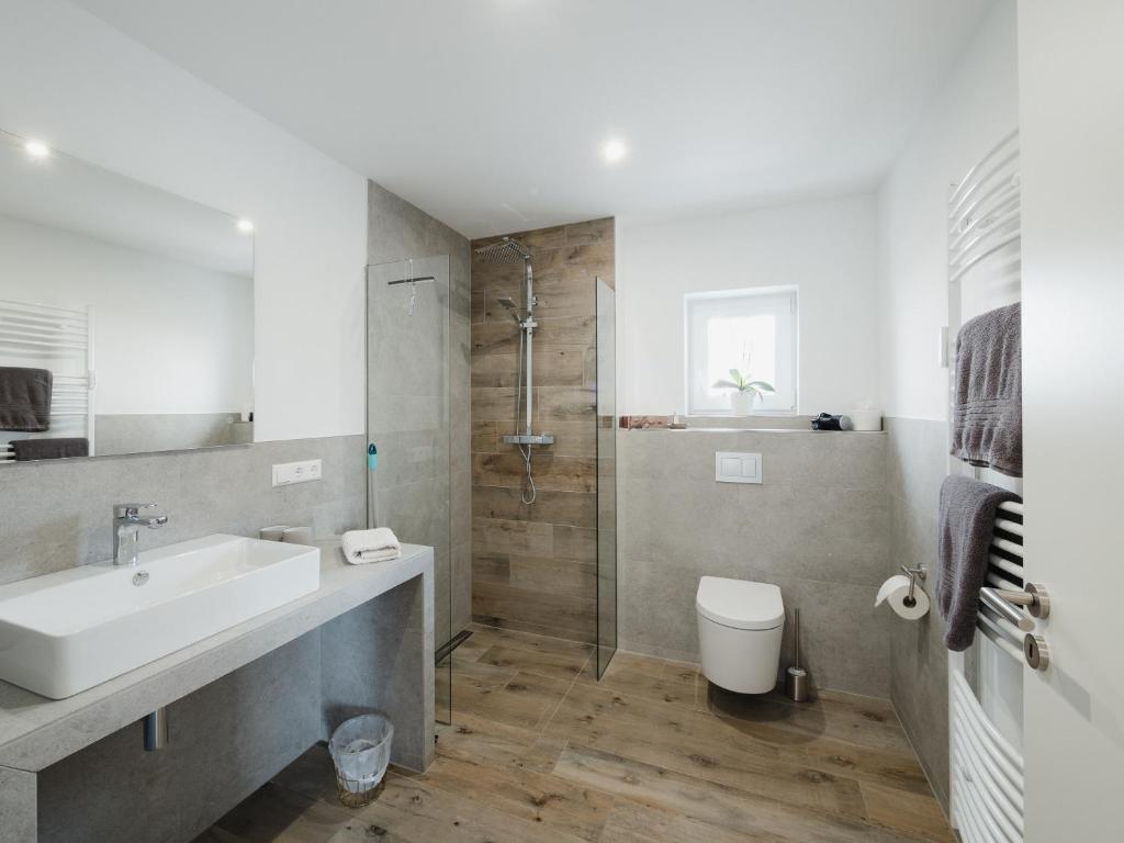 Koupelna v ubytování Gästehaus Frieda