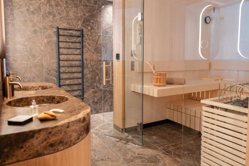 Koupelna v ubytování Hotel Nesslerhof