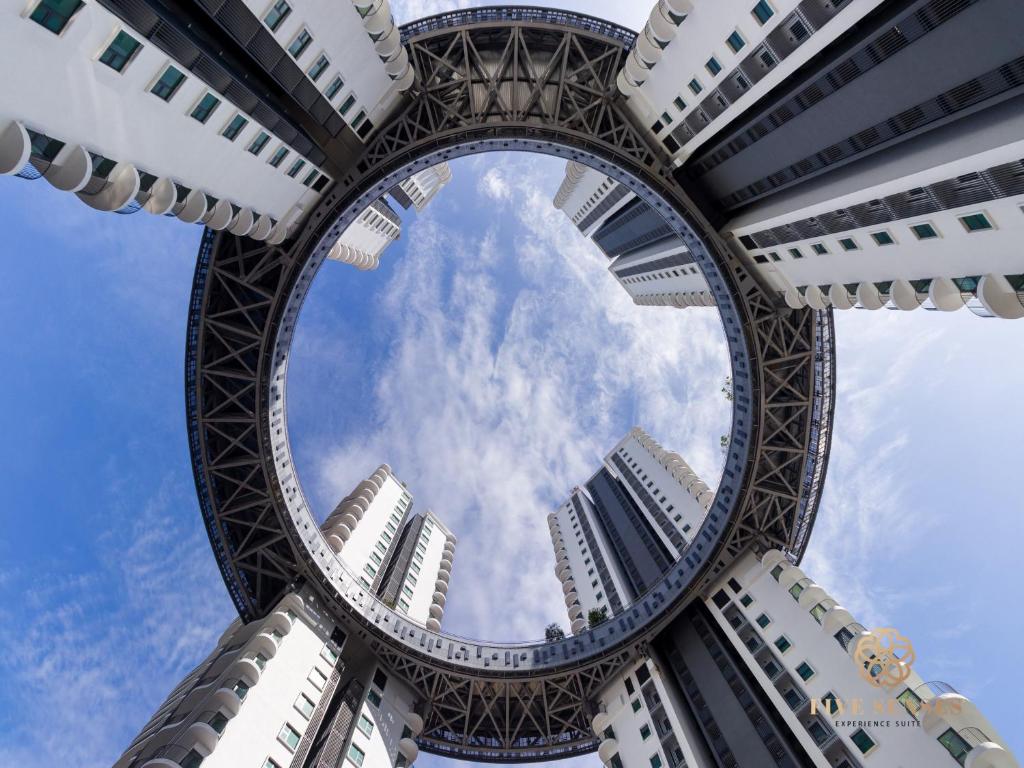 a view of the eiffel tower from the ground at Datum Jelatek Residence, KLCC in Kuala Lumpur