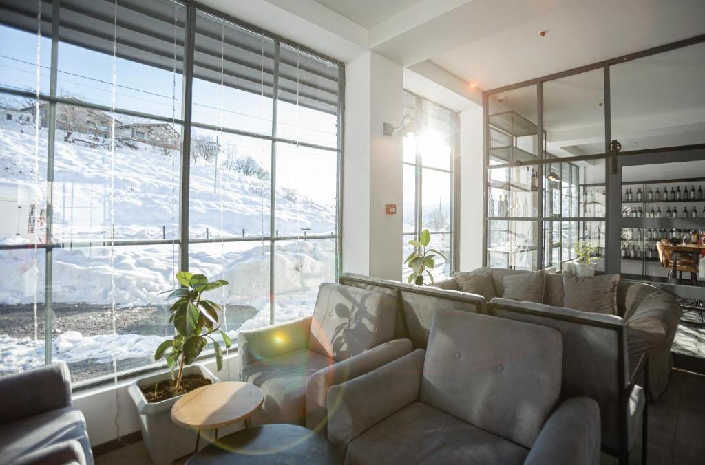 Posezení v ubytování Hotel Roshe Gudauri