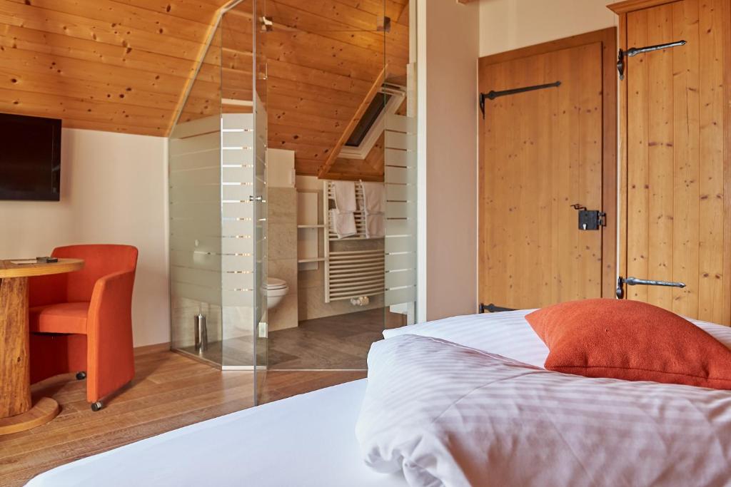 Postel nebo postele na pokoji v ubytování Winzerzimmer Scharl