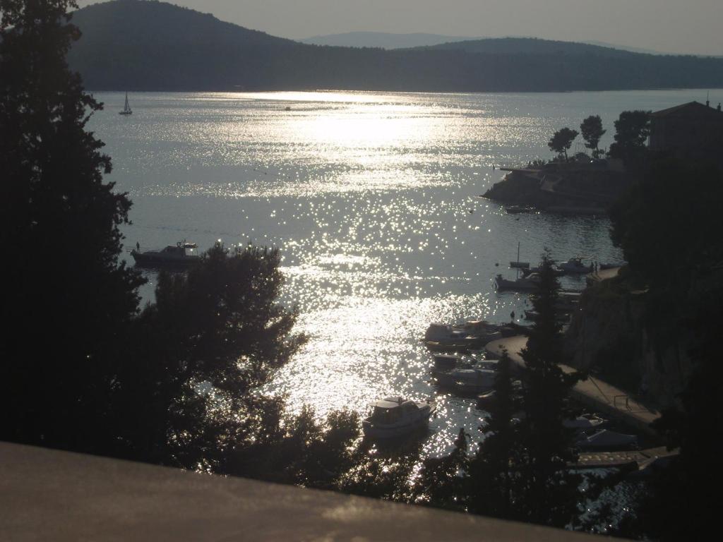 Una vista de un cuerpo de agua con barcos en él. en Ana Apartment, en Šibenik
