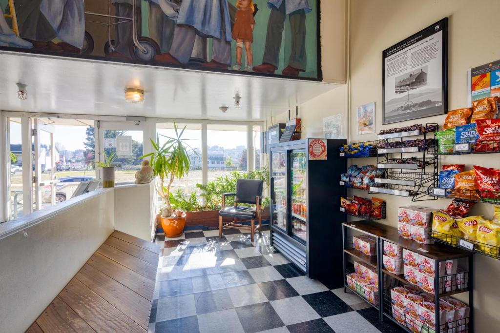 a grocery store with a checkerboard floor at HI San Francisco Fisherman's Wharf Hostel in San Francisco
