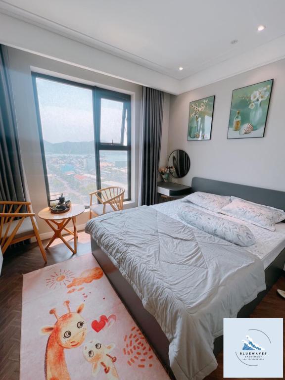 Postel nebo postele na pokoji v ubytování Bluewaves Apartment Quy Nhon - Altara Seaview