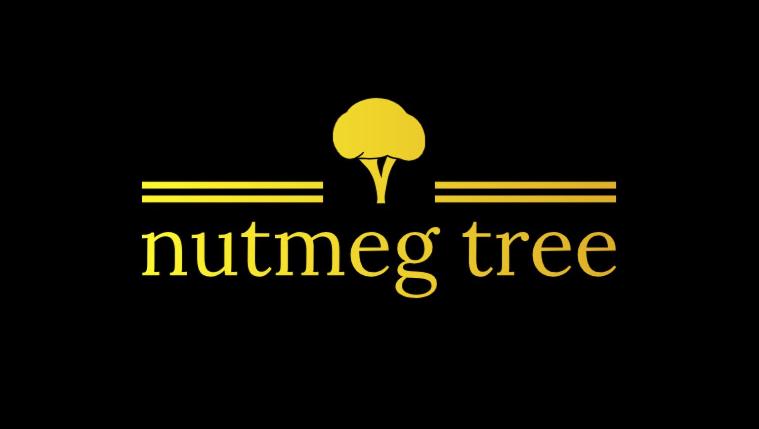 a logo for a nutmeg tree on a black background at Nutmeg Tree in Katugastota