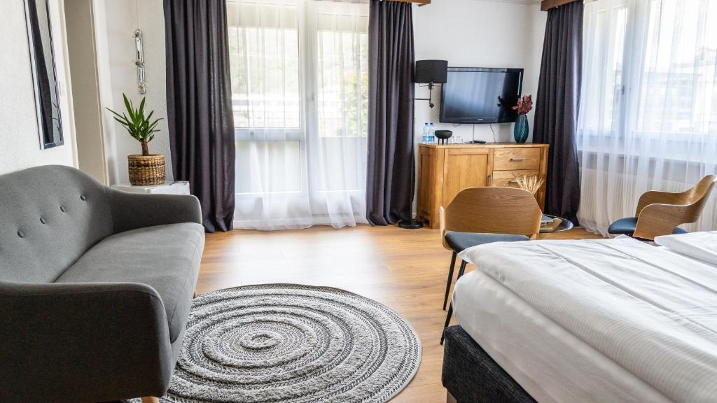 TV a/nebo společenská místnost v ubytování Hotel Europe Brig