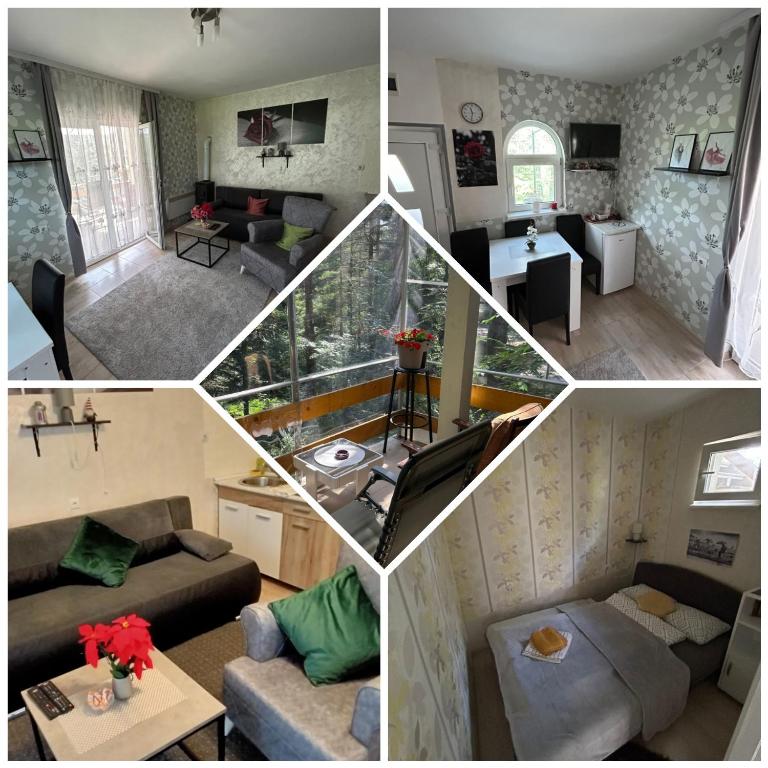 Kuchyň nebo kuchyňský kout v ubytování Apartmani Trio