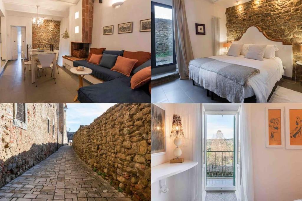 un collage de fotos de un dormitorio y una sala de estar en Medieval Cottage, en Monte San Savino