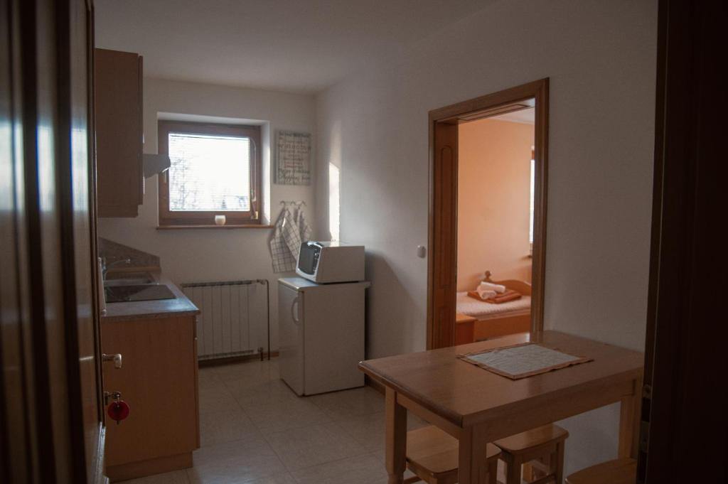 Kuchyň nebo kuchyňský kout v ubytování Rooms and Apartments Panker