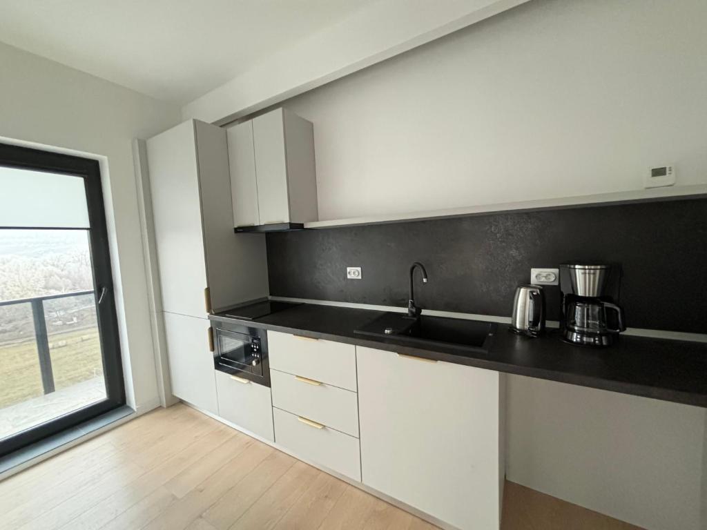 Kuchyň nebo kuchyňský kout v ubytování Exit Aparthotel