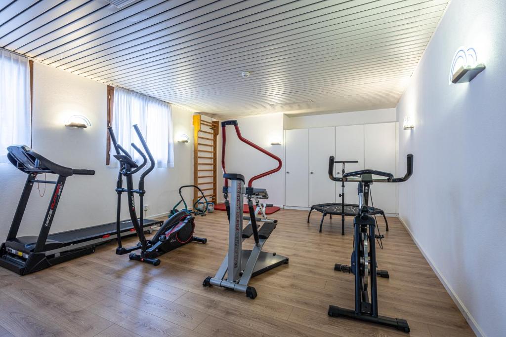 Fitness centrum a/nebo fitness zařízení v ubytování Central Sporthotel Davos