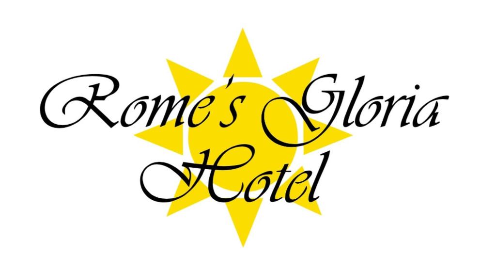 a black and yellow star with the words romeos phone hotel at ROME'S GLORIA HOTEL in Rome