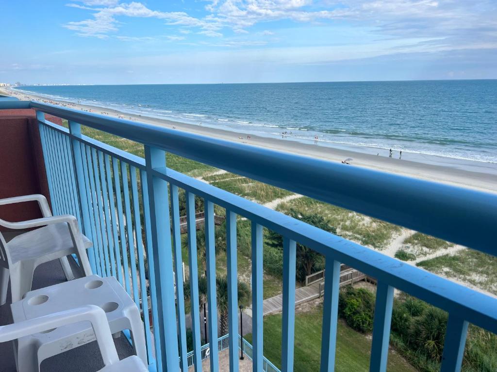 a view of the ocean from a balcony at 1604 N Ocean Blvd, 0703 - Ocean Front Sleeps 6 in Myrtle Beach