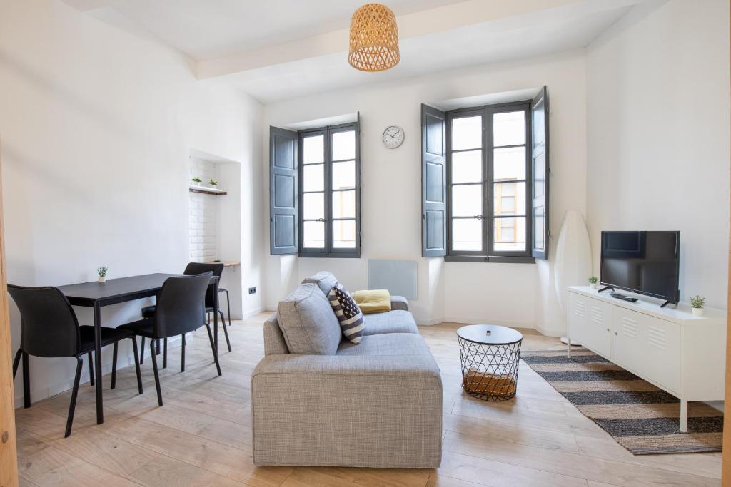 TV a/nebo společenská místnost v ubytování Le Duplex - Hypercentre - Wifi